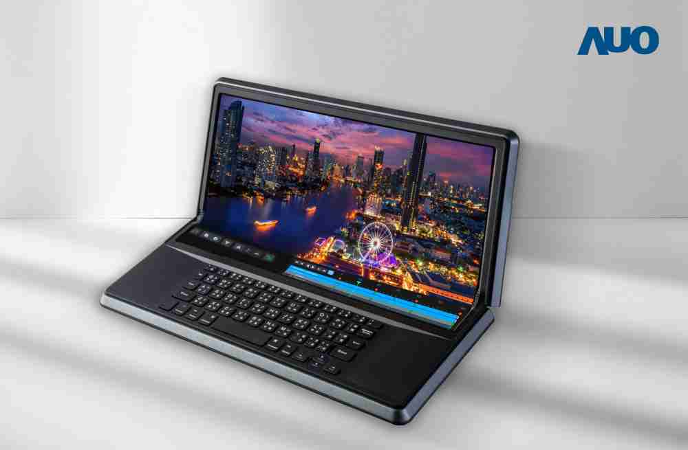 彩神vll14.6吋Micro LED折迭显示屏幕，，搭配半径4mm的弯折绞炼，，，以及高画素、、、高亮度、、、高对比度的显示技术特点，，，即便在大视角下仍保有绝佳色相与亮度